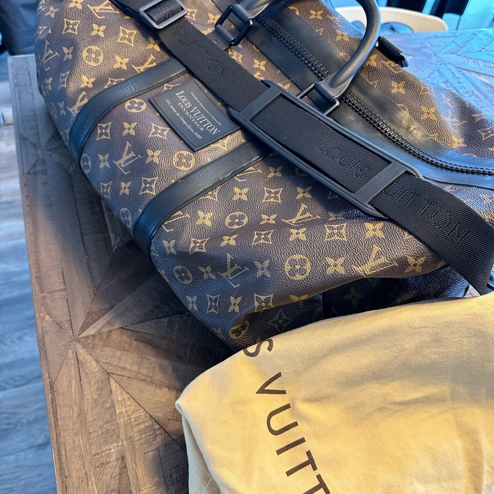 LOUIS VUITTON WATERPROOF KEEPALL 55 CANVAS MACASSAR